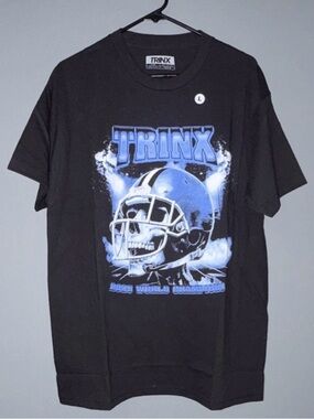 TRINX 100% Cotton Graphic Logo T-Shirt Black Large Men 2025 worldchampion design